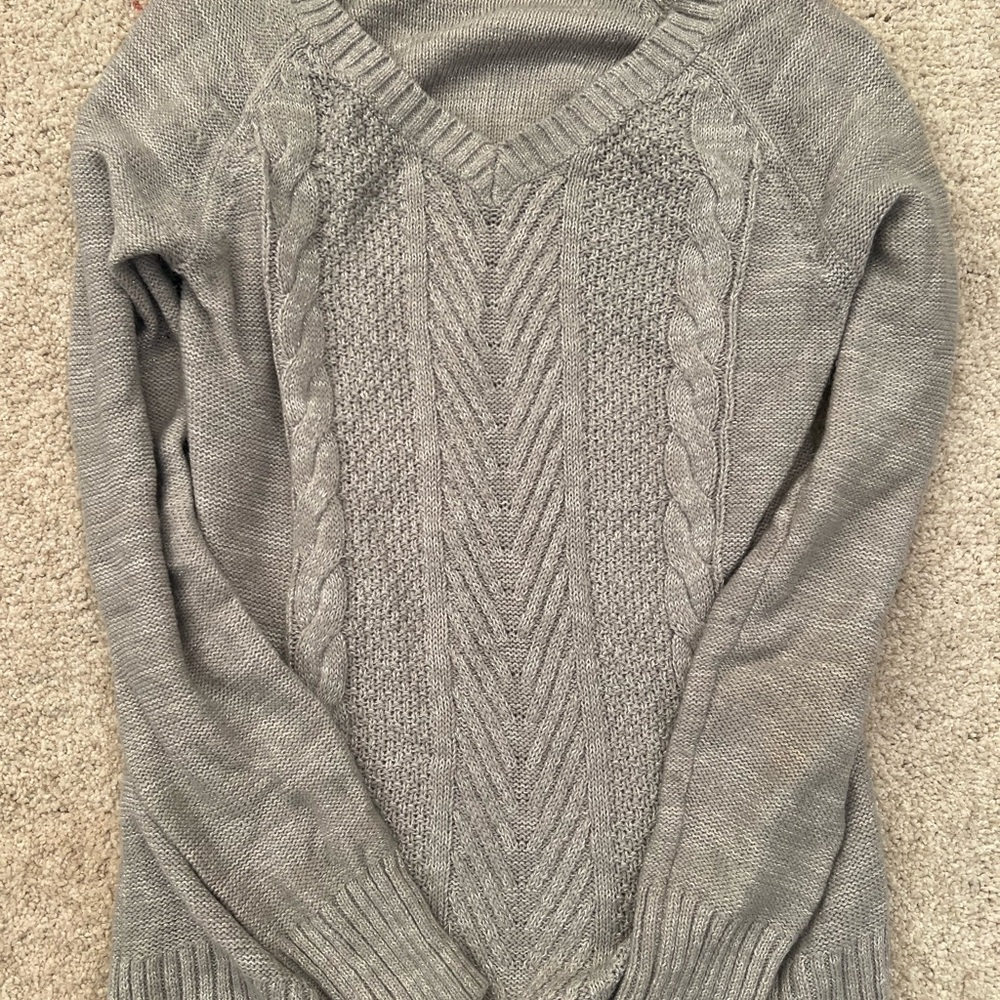 Faded Glory Women's Gray Cable Knit Cardigan